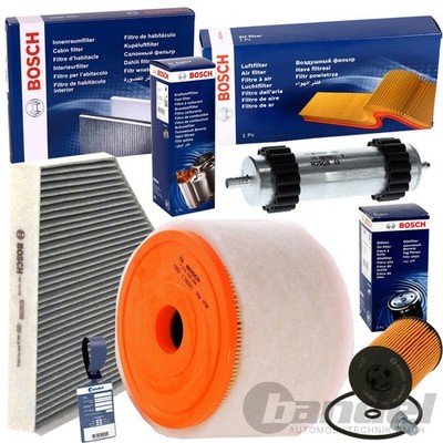 BOSCH FILTER INSPEKTIONSPAKET passend für AUDI A6 C7 2.0 TDI / 136+150+190 PS