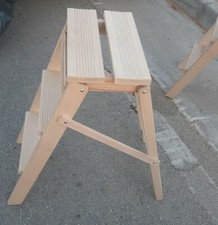 Échelle Escabeau Pliable Artisanale En Bois De Hêtre Massif Queue D'aronde