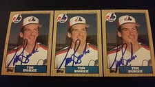 Tim Burke Expos 1987 Topps #624 Mets Signed Authentic Autograph JA15