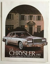 CHRYSLER NEW YORKER NEWPORT 1981 dealer brochure - French - Canada
