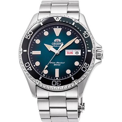 Orient Kamasu Mako lll mechanische blaue Zifferblatt Herrenuhr RA-AA0811E39B UVP 410 
