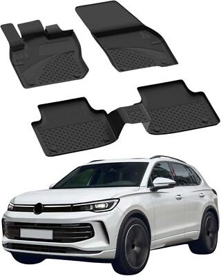 Floor Mats for Volkswagen Tiguan 2024 | Custom Fit Floor Liner for Cars Black