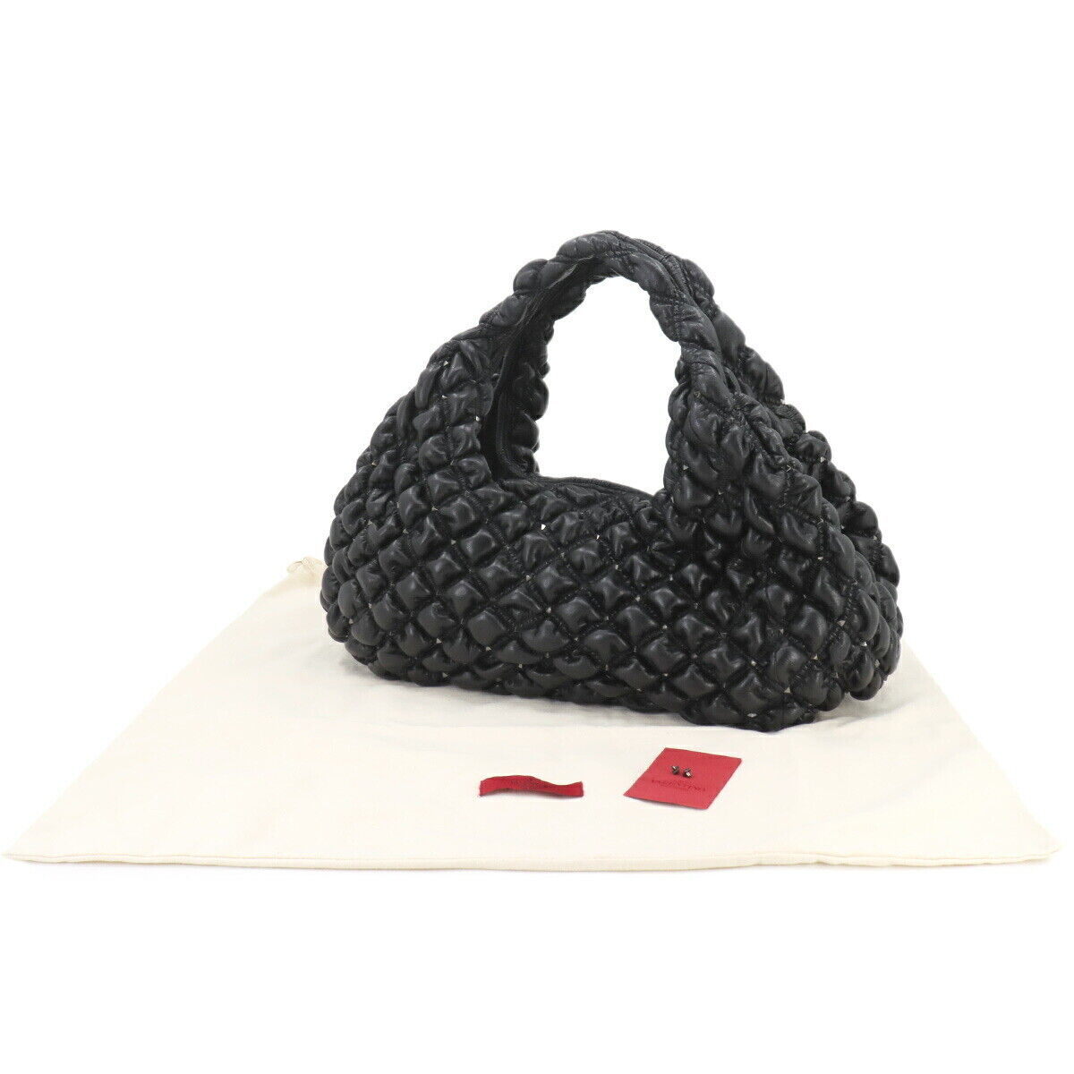 VALENTINO GARAVANI Rock Studs Spikeme Hobo Hand Bag Leather VALENTINO GARAVANI Rock Studs Spikeme Hobo Hand Bag Leather