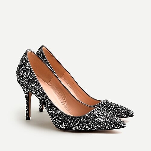 Elsie pumps in gunmetal glitter Size 