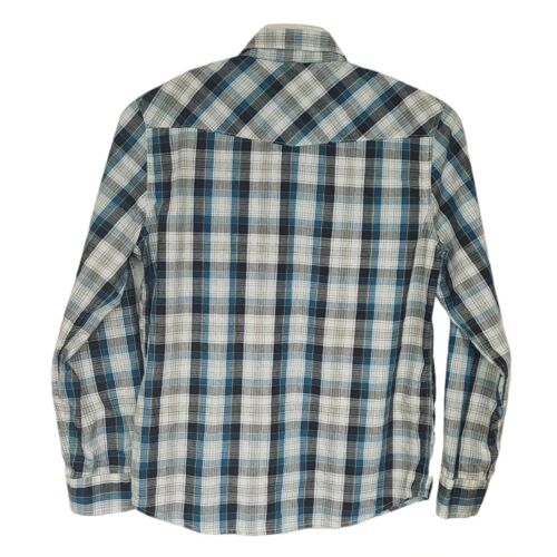 Levi's Mens Shirt Size M Long Sleeve Modern Check Green White Pearl Snap Button - Picture 2 of 8