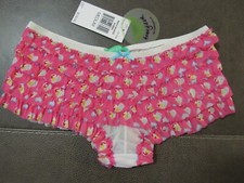 NWT HONEYDEW White /Pink/Yellow/Blue HEARTS MESH RUMBA BOYSHORT PANTIES M