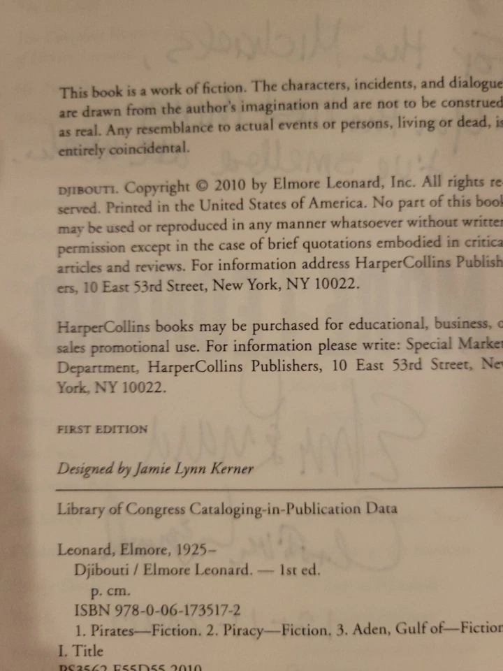 Djibouti by Elmore Leonard 2010 HB/DJ *Signed First Edition* Foto 2 de 4