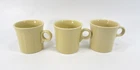 Vintage Fiesta Ware Yellow Coffee Mugs Ring Handle Homer Laughlin Set of 3