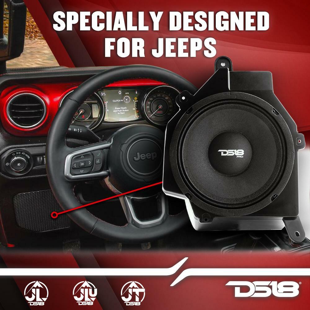DS18 JP6 Jeep JL JLU JT Dash Enclosure Speaker Upgrade 300W 6.5