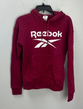 Reebok Punch Berry Hoodie Sweatshirt White Logo Women's Size XS