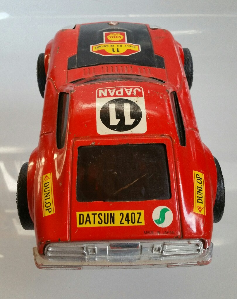 Rare Vintage Datsun 240Z Africa Rally #11 Friction Tin Toy Japan
