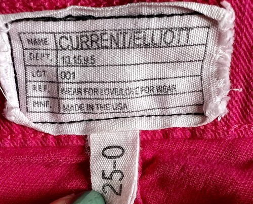 Current Elliott Elliot The Ankle Skinny Pink Bright Rose Denim Jeans-Size XS W25 - Picture 9 of 12