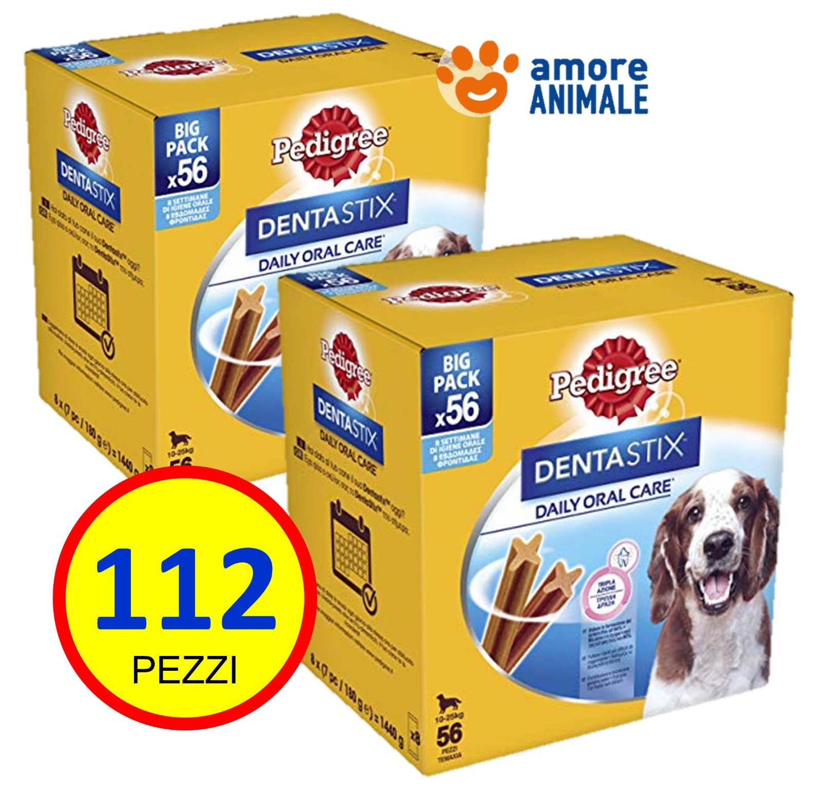 Offerta 112 Stick Pedigree Dentastix Medium | Prevenzione Tartaro Cane
