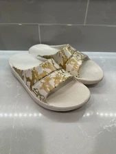 Oofos Ooahh Sahara Gold Women Size 10 Recovery Slides Sandal Limited Edition