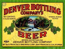 Denver's Bottling Company'S Beer Label 9" x 12" Metal Sign
