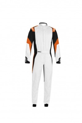 SPARCO ANZUG COMPETITION WEISS/SCHWARZ/NEONORANGE 001144 FIA 8856-2018 SFI 3.2A/5