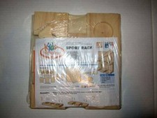 Home depot kids workshop wooden Sport Rack kit Holds baseball bat & ball Sealed
