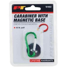 1PC Performance Tool W482 Carabiner Magnetic Base 45lbPull Silver Red Blue Green