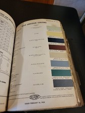 1953 DUPONT DUCO DULUX LINCOLN COLORS PAINT CHIP SWATCH SHEET BULLETIN NO 14