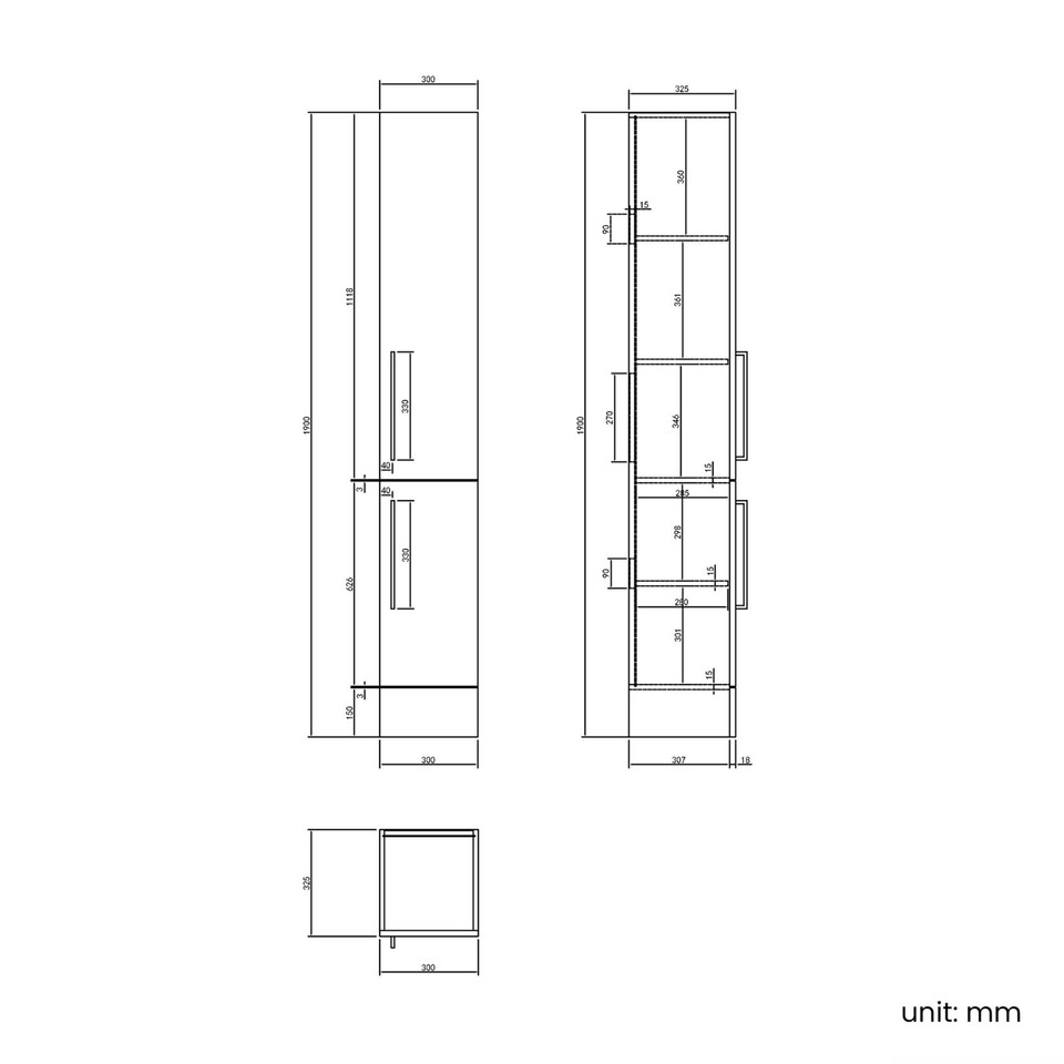 1800mm Combined Square Matt Navy Blue Tall Mirror Vanity Unit Marble