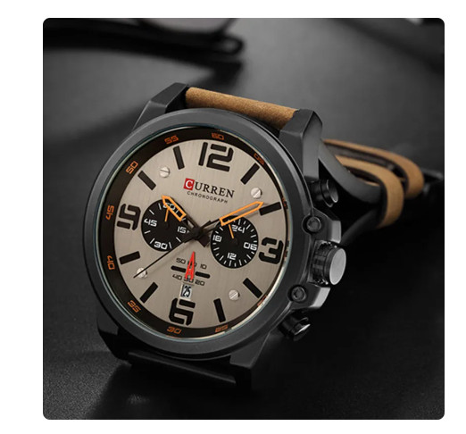 Chronographe homme Curren avec boîtier robuste et cadran multifonction