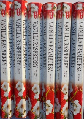 6 Packg. á 20 Stück RÄUCHERSTÄBCHEN Marke incense HEM Vanilla Raspberry Himbeere