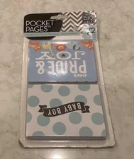 NEW ME & MY BIG IDEAS POCKET PAGES BABY BOY OUR PRIDE & JOY THEMED CARDS READ