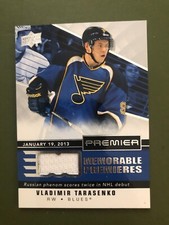 2019 2019-20 UPPER DECK PREMIER VLADIMIR TARASENKO MEMORABLE JERSEY BLUES MP-VT