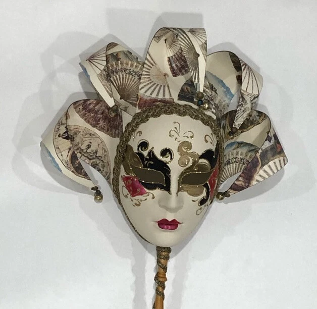 Authentic Venetian Mask Full Face Made In Italy NWOT Jingle Bells