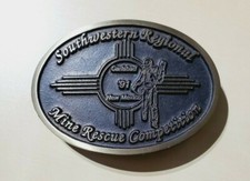 Southwestern Regional Mine Rescue Competition Carlsbad Bronze Belt Buckle P3413