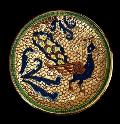 Ceramiche D Arte Sambuco Byzantine Plate Hand Painted in Pure Gold, Deruta Italy