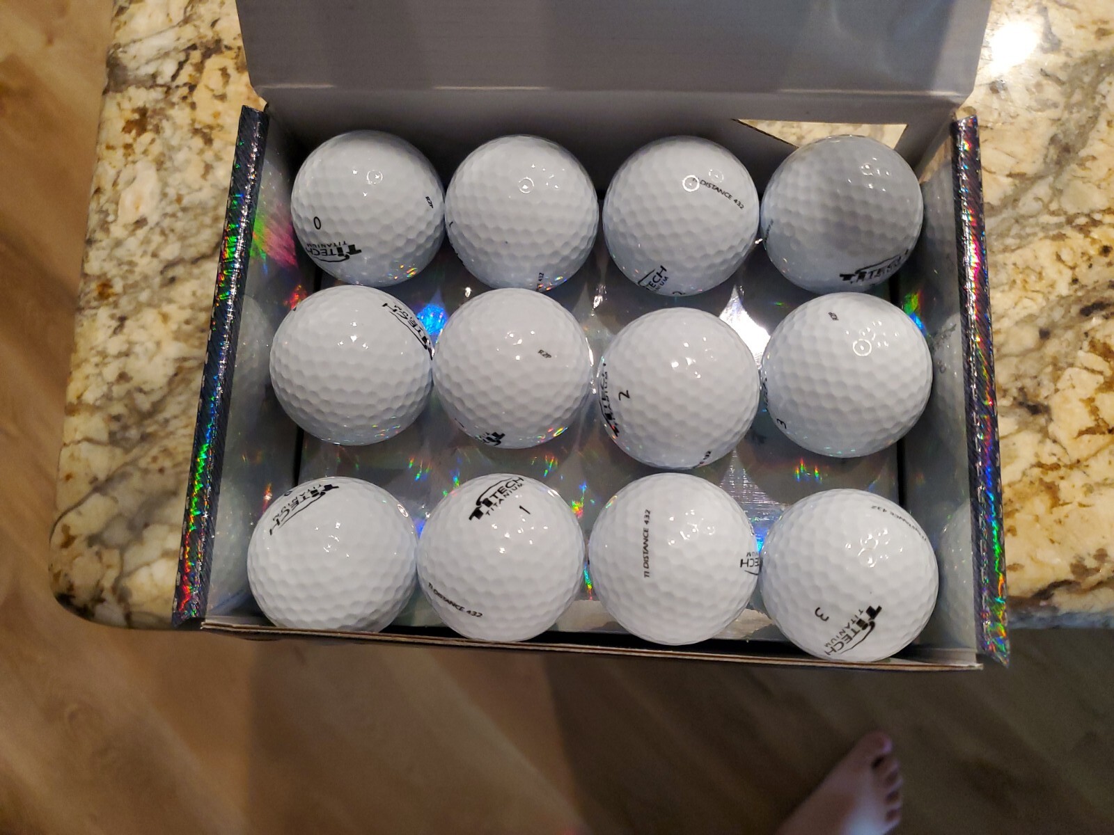 TiTech Titanium Optimum Distance 36 Cut-Proof White Golf Balls 