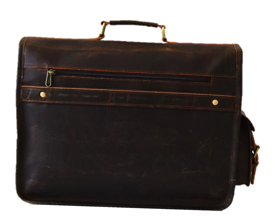 Bolso Maletín Bandolera Marrón Mensajero Oficina Portátil Cuero 16 Pulgadas para Hombres Nuevo Foto 3 de 4