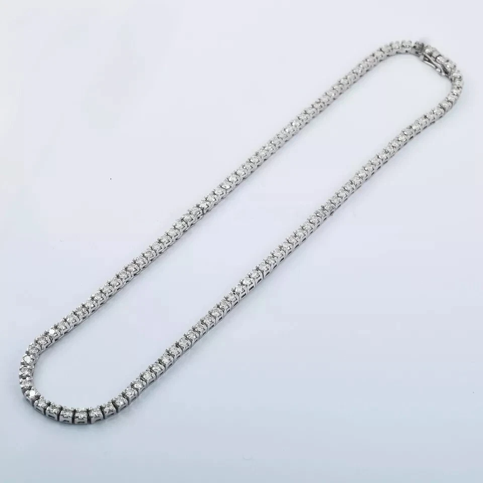 Gorgeous 4 mm White Diamonds Tennis Necklace- Great Sparkle & Luster - Image 4 of 4