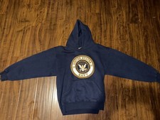 Vintage US Navy MJ Soffe Pullover Hoodie Sweatshirt Size Medium Made In USA 90s