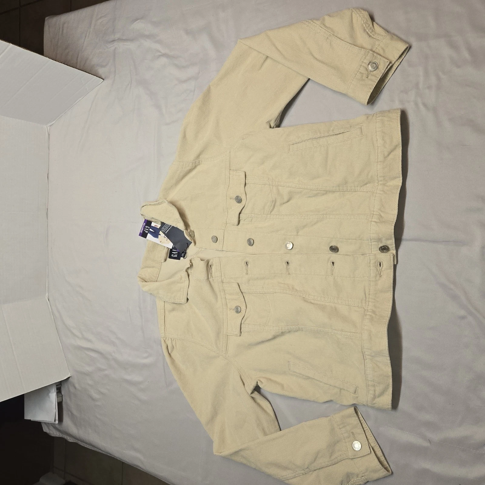 OFF WHITE Giacca donna Gap in velluto a coste manica a sbuffo taglia XXL Oyster Off White nuova con etichetta beige