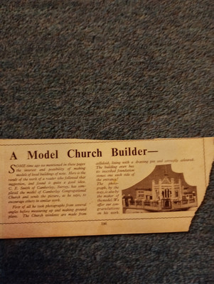 Sk142 Ephemera 1940er Bild Modell Camberley Kirche von C E Smith 