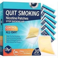 Quit Smoking Patches Step 1, 30 Count, 21mg Nicotine Exp.07/2027 NEW SEALED