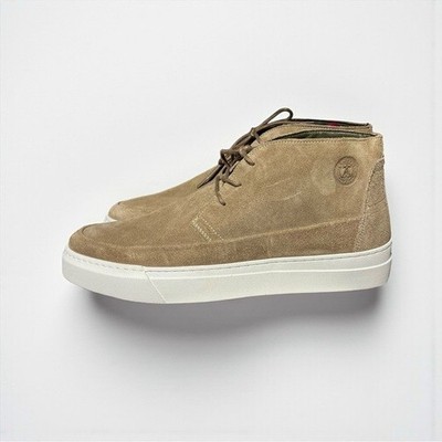 NEW Barbour Mason Logo-embossed Beige Suede Chukka Boots Men's Size 10 $190.