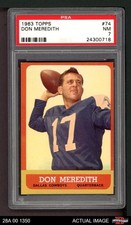 1963 Topps #74 Don Meredith Cowboys SHORT-PRINT SMU PSA 7 - NM