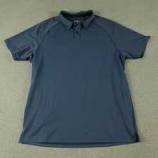 Rhone Polo Shirt Mens Large Performance Golf Casual Blue Short Sleeve
