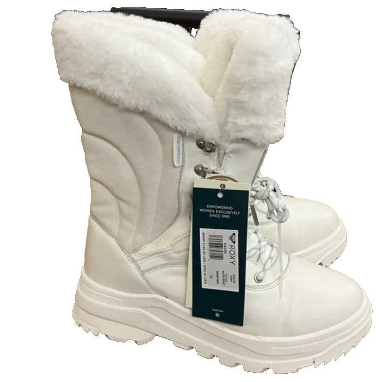 Roxy Winter Collection Snow Boots. White with Blue and White Shoe Strings. - Image 2 of 4