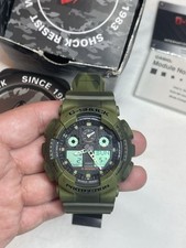 Casio G-Shock GA-100MM-3A Marble Camouflage Green 5081 Men  s Watch NWT  case