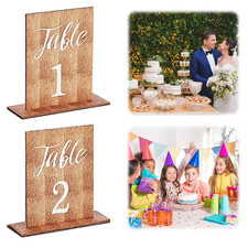 Wood Tables Number Signs with Wooden Base Wedding Centerpieces Bridal Banquet Ta