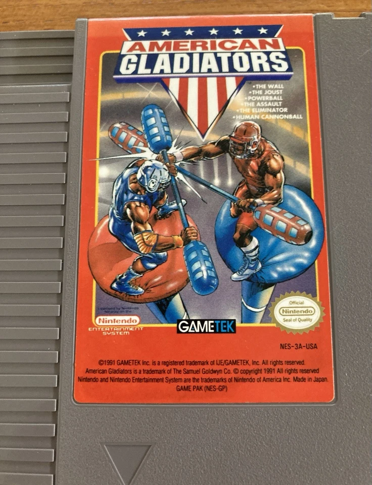 NES ~ AMERICAN GLADIATORS ~ Nintendo Game 3 Screw NES-3A-USA Game Cart Only NTSC - Image 2 of 4