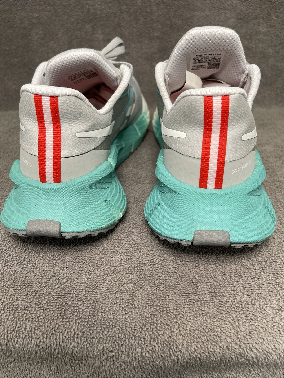 Reebok FloatZig Mesh Running Shoes Gray Teal Red … - image 5