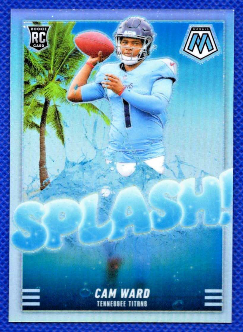 Cam Ward 2025 Panini Mosaic Silver Splash Rookie SP!! Titans!