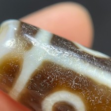 Tibetan Nepalese Himalayan Bead Ancient agate Old Dzi Talisman 9 eye Bead Amulet