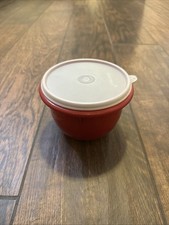 Vintage Tupperware Bowl 270-2 with Lid 238-37 Made In USA Red