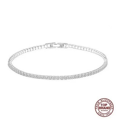 Tennis Bracelet Passes Diamond Sparkling Test Solid S925 